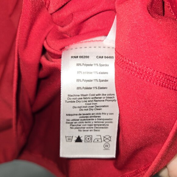 ASICS Red Long Sleeve Athletic Performance Top V-Neck Activewear Womens S - Picture 4 of 7